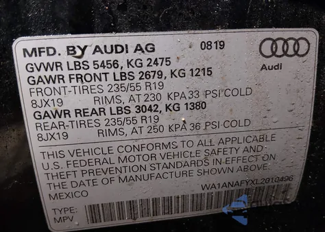 2020 Audi Q5 Premium 45 Tfsi Quattro S Tronic z USA, uszkodzony, nr VIN WA1ANAFYXL2010496